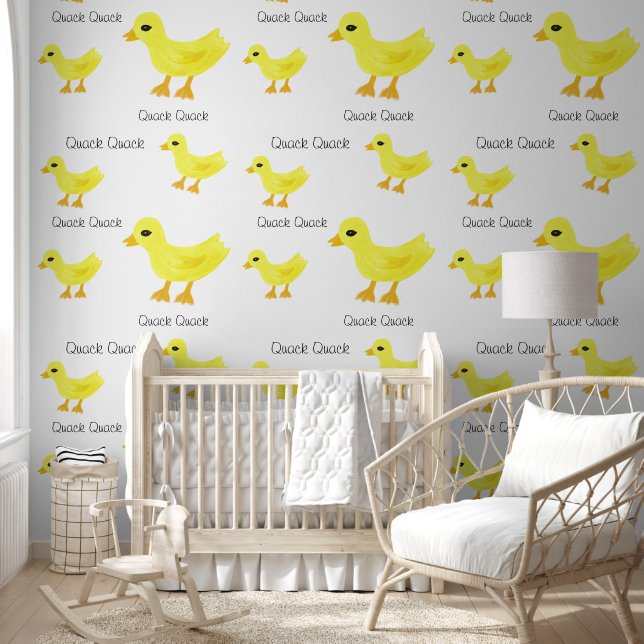 Papier Peint Cute Jaune Canards Quack (Enfants)