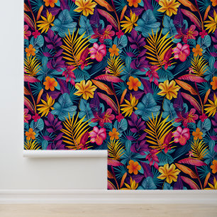 Papier Peint Cute Jungle motif carrelé à fleurs