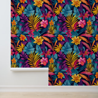 Papier Peint Cute Jungle motif carrelé à fleurs