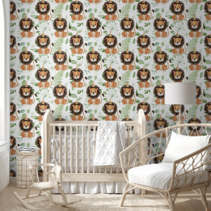 Papier Peint Cute Jungle Safari Lion Motif Enfants Nurserroom