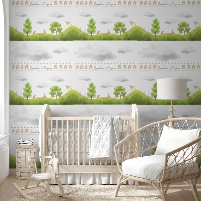 Papier Peint Cute mountains with  animals  (Enfants)