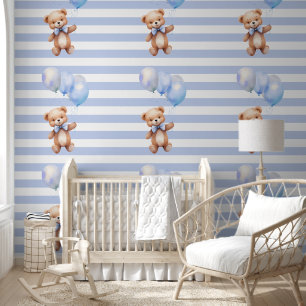 Papier Peint Cute petite ours en bleu
