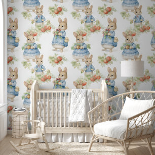 Papier Peint Cute Rabbit Plante de fraise Nourriture Peel & Bât