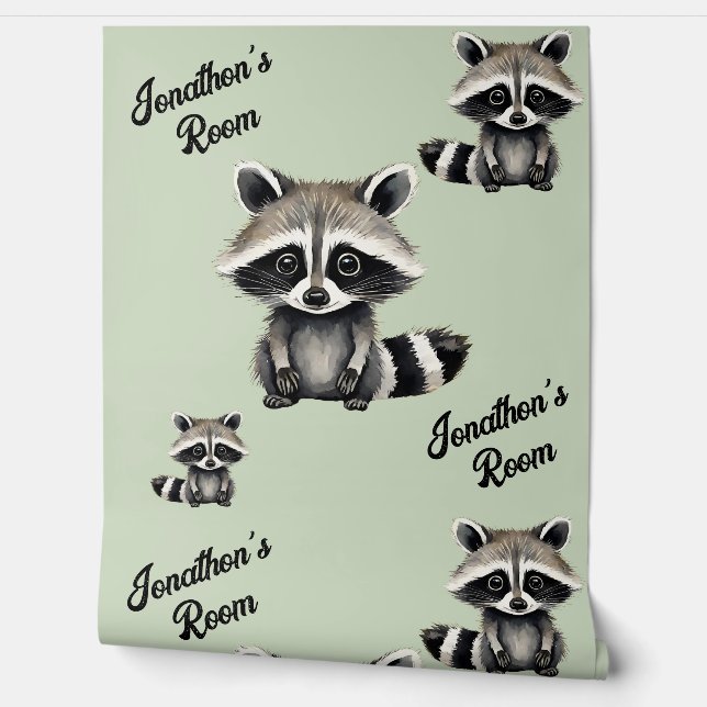 Papier Peint Cute Raccoon Boys Chambre (Déroulement)