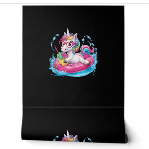 Papier Peint Cute Unicorn Profitez du plaisir de la crème glacé