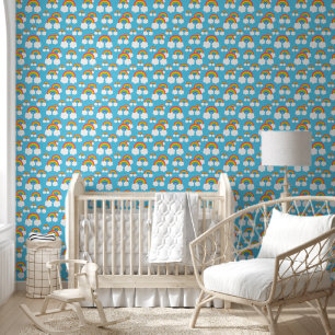 Papier Peint Cute unisex bébé crèche arc-en-ciel