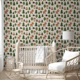 Papier Peint Cute Woodland Forest Animaux Enfants Nursery Room
