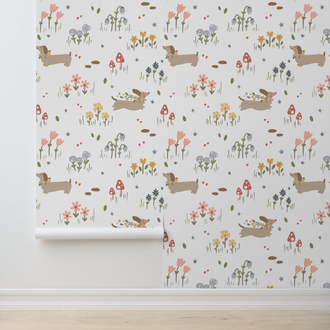 Papier Peint Dachshund Amoureux des chiens Nursery Enfants cham (Application)