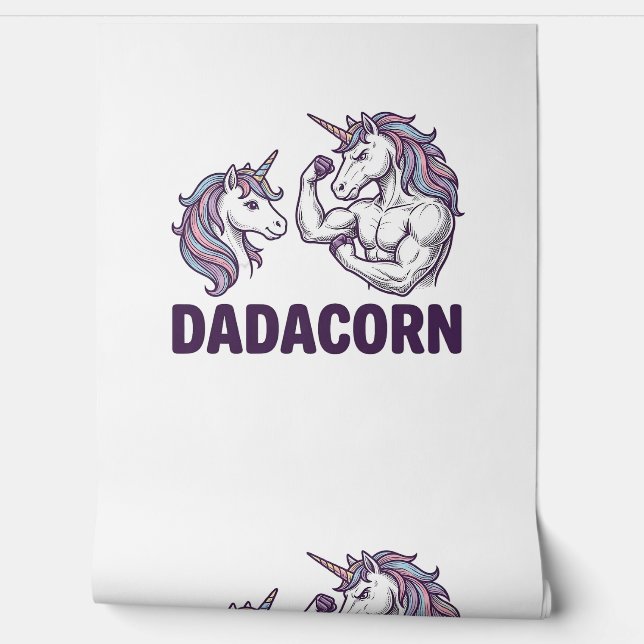 Papier Peint Dadacorn Funny Licorne Papa Conception De Chemise  (Déroulement)