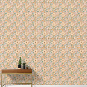 PAPIER PEINT DAISIES BOHO FLEURS SANS PARAÎTRE