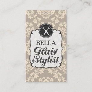 Papier peint Damas Styliste Cheveux Cartes de rend