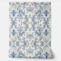 Papier peint damask nautique de maison de plage - 