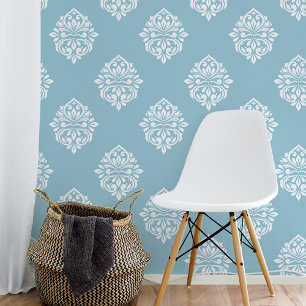 Papier Peint Damask Regency Classique Céruléen