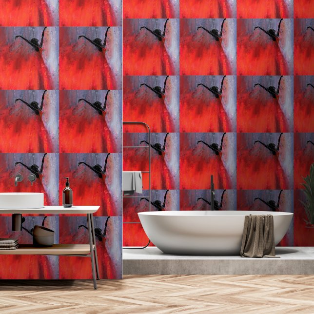 Papier Peint Dame dansante en rouge (Salle de bain)