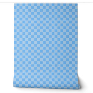 Papier Peint Damier géométrique bleu clair