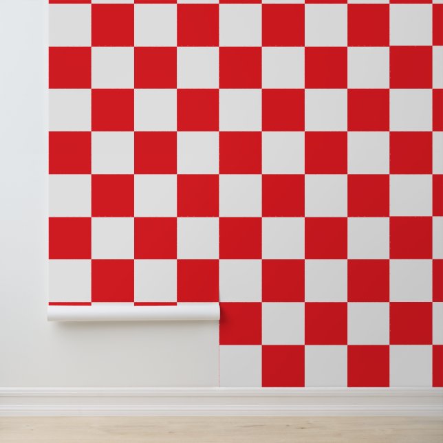 Papier Peint Damier rouge et blanc croate (Application)