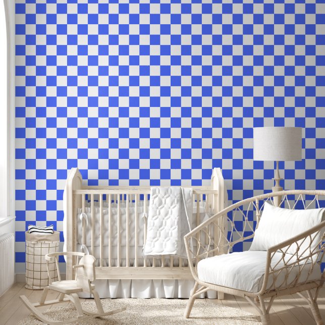 Papier Peint Damier saphir classique visuel (Enfants)
