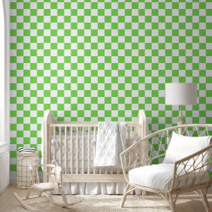 Papier Peint Damier vert gazon 