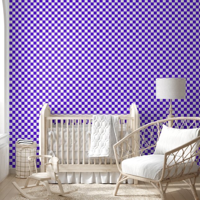 Papier Peint Damier violet visuel classique  (Enfants)