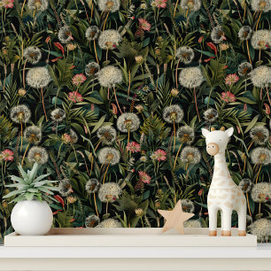 Papier Peint Dandelion Forest Flowers Motif