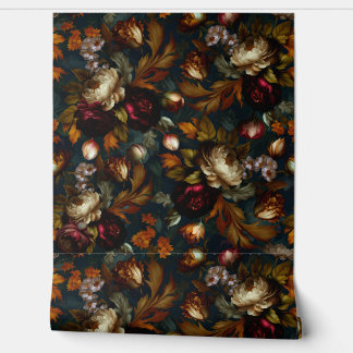 Papier Peint Dark Moody Gothique Vintage Jardin Floral