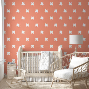 Papier peint de motif Croix Orange-Blanc frais