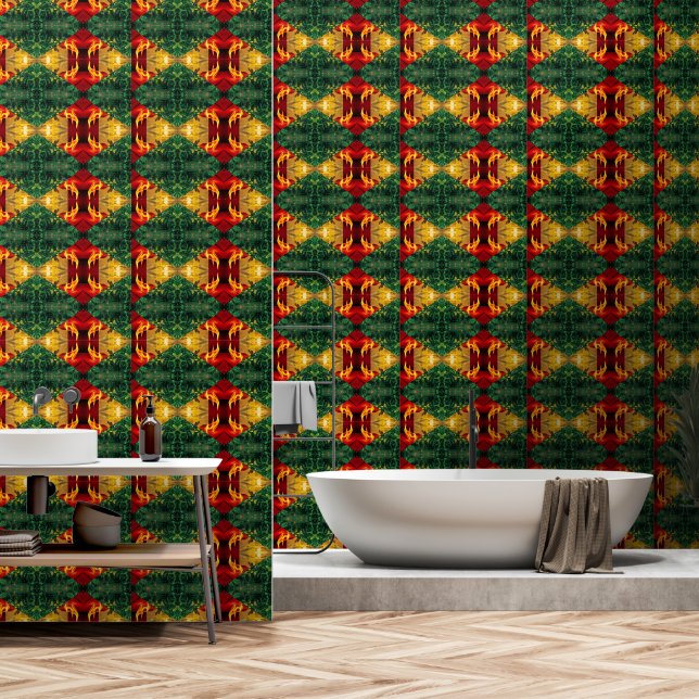 Papier peint de motif floral de la nature (Salle de bain)