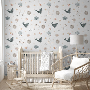 Papier peint de nurserie du zodiaque Verseau aquar