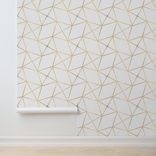 Papier Peint Déco Simple Géométrique Moderne Classique Blanc Et (Application)