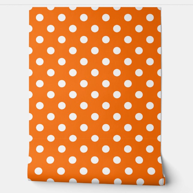Papier Peint Décor blanc Motif orange (Déroulement)