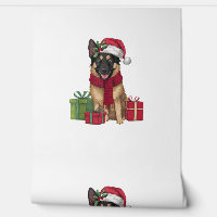 Décor de fête de Noël Père Noël Chien Malinois Bel