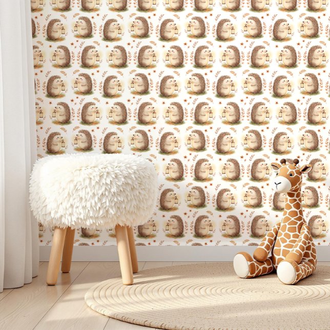 Papier Peint Décor de haie Lanternleaf Haven pour hérisson de h (Where Every Wall Tells a Woodland Bedtime Story.🍂🦔✨)