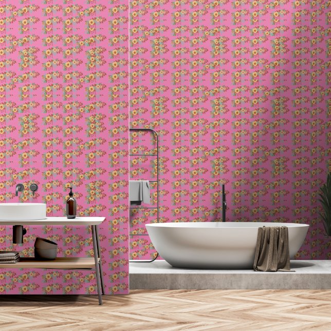 Papier Peint Décor Floral Boho moderne (Salle de bain)