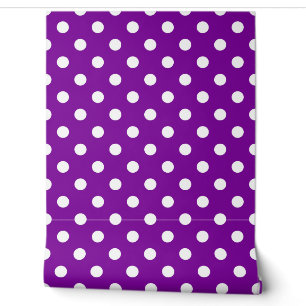 Papier Peint Décor mauve blanc Pois Motif