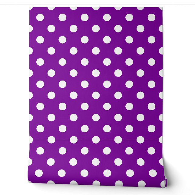 Papier Peint Décor mauve blanc Pois Motif (Déroulement)