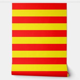 Papier Peint Décor mural en rayures rouge et jaune