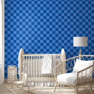 Papier Peint Découvrez l'attrait du motif damier bleu