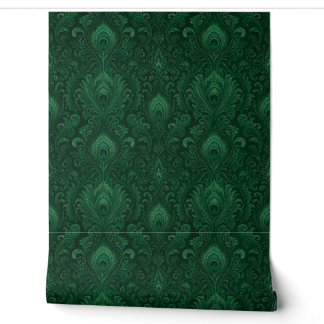 Papier Peint Deep Forest Emerald Peacock Garden — Sombre