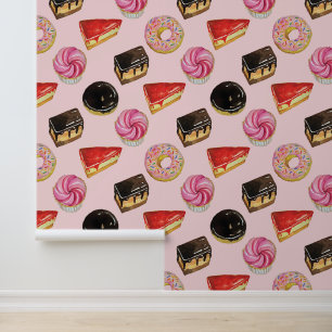 Papier Peint Délicieux Motif alimentaire de dessert de beigne d