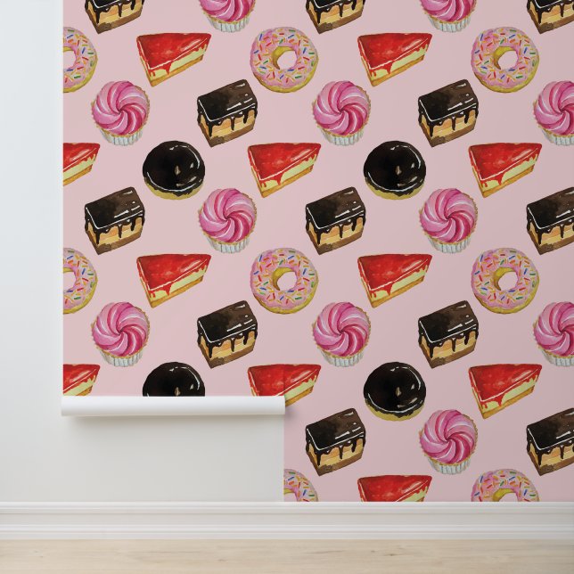 Papier Peint Délicieux Motif alimentaire de dessert de beigne d (Application)