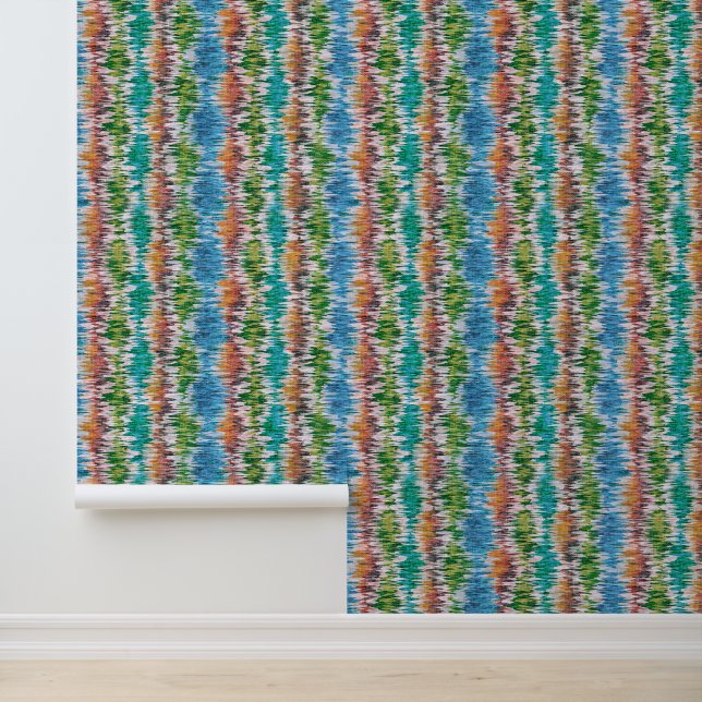 Papier Peint Design abstrait rétro dans le style Ikat. (Application)