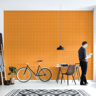 Papier Peint Design abstrait rétro dans le style plaid orange.
