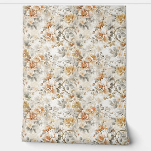 Papier peint design avec un motif à fleurs classiq
