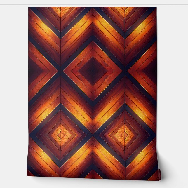 Papier Peint Design Chevron en bois brillant (Déroulement)