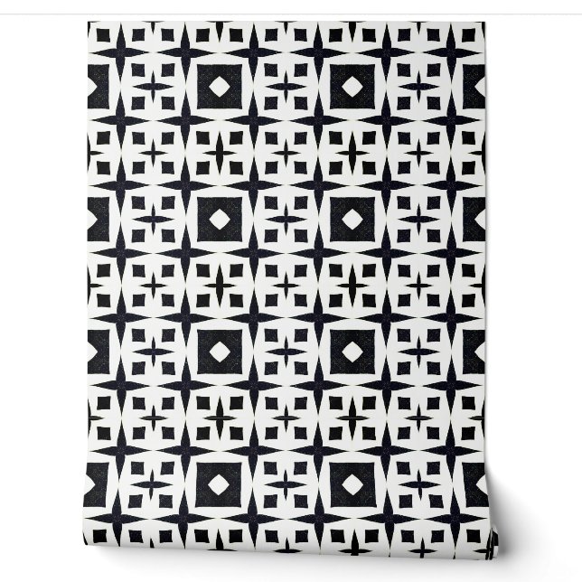 Papier Peint Design chic noir et blanc Déco géométrique moderne (Déroulement)