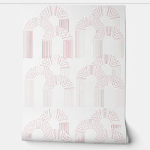 Papier Peint Design d'arc simple blanc et rose