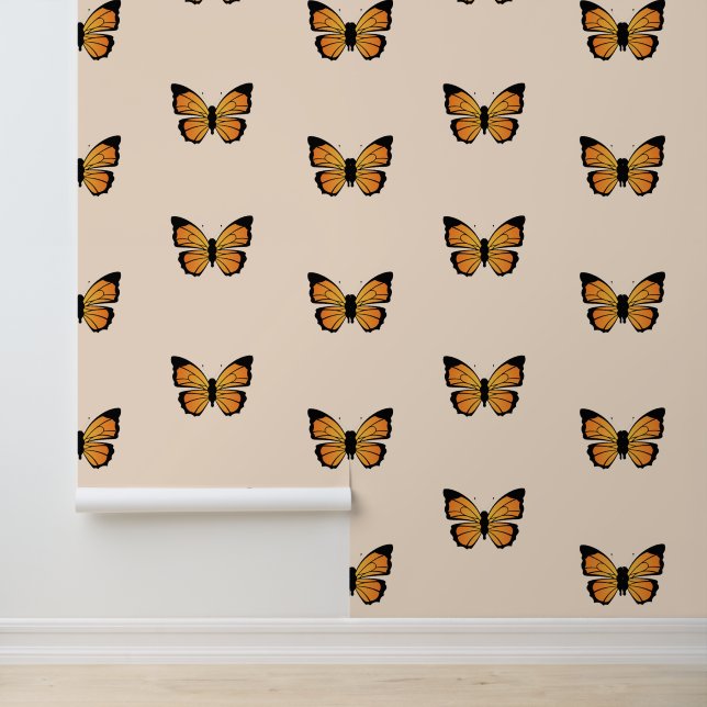 Papier Peint Design de papillons orange (Application)