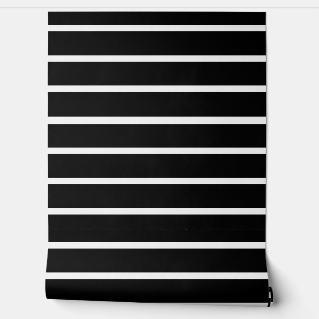 Papier Peint Design en bandes noir et blanc (Déroulement)