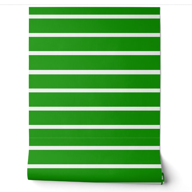 Papier Peint Design en Grandes Vertes et Blanches (Déroulement)