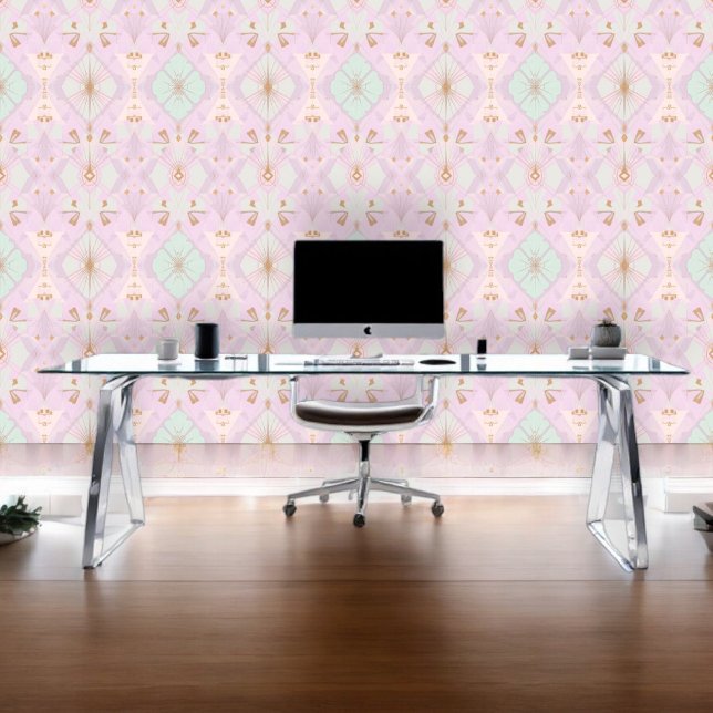 Papier Peint Design en mosaïque rose et verte (Créateur téléchargé)